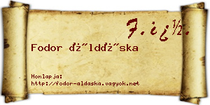 Fodor Áldáska névjegykártya